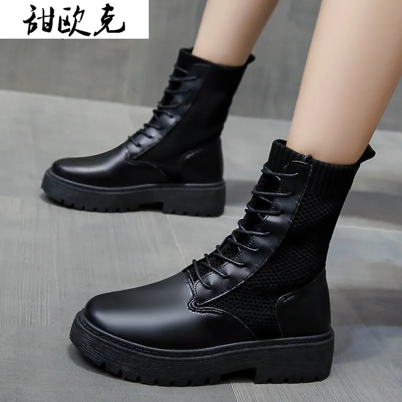 Новинка 2020 зимние женские ботинки модная обувь на шнуровке и квадратном каблуке