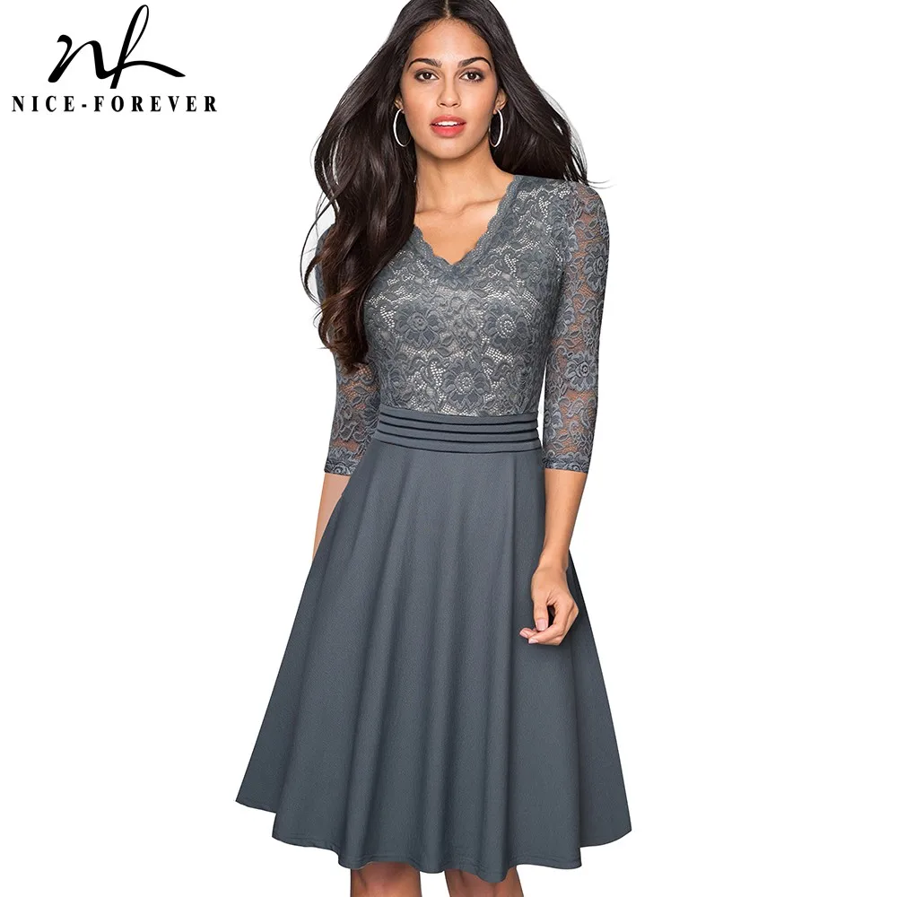 Женское винтажное Деловое платье Nice forever элегантное и расширяющееся книзу