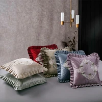 45x45cm55x55cm velvet flower lace throw pillowcase sofa cover cushion home office chair seat decor