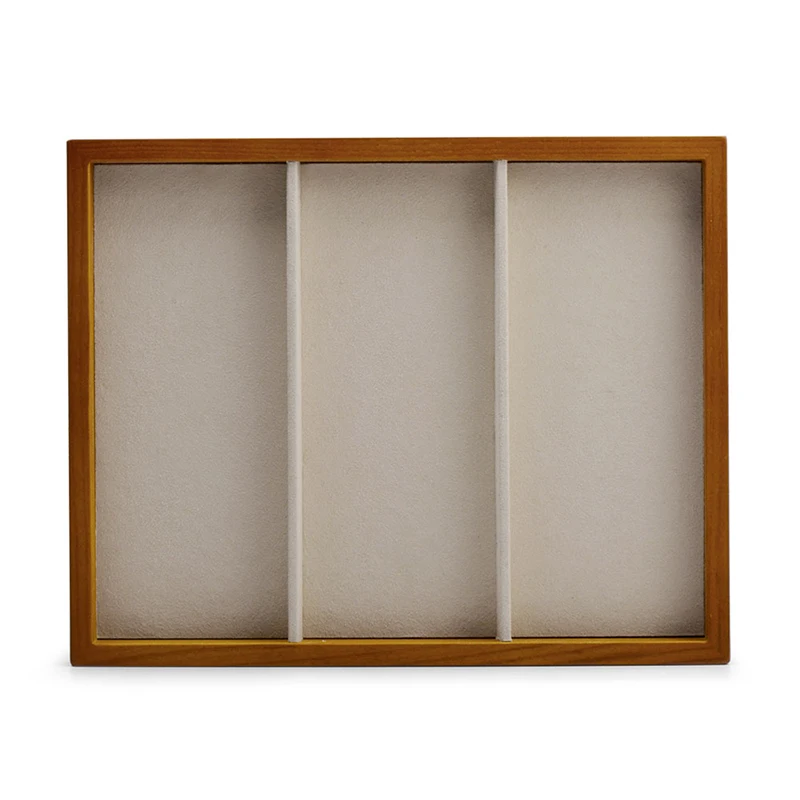 The New Jewelry Tray Solid Wood Three Grid Plate Ring Necklace Bracelet Storage Tray Shop To See The Pallet