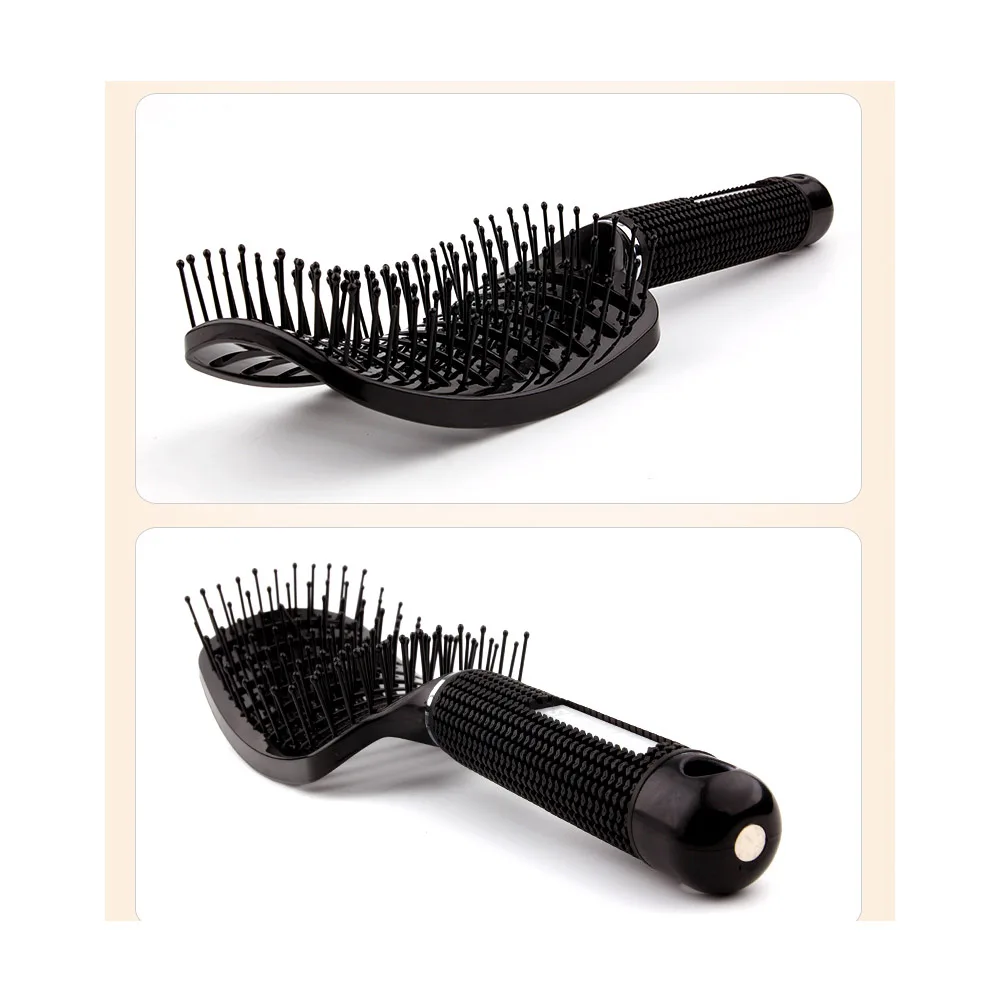 

2 Pcs Women Hair Salon Boar Bristle Hair Curve Brush Hair Scalp Massage Comb Hairbrush for Hairdressing Wet Curl Hair Brushes
