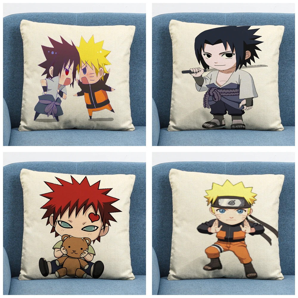 

Naruto Cute Big Head Cartoon Linen Cushion Cover Pillow Case for Home Sofa Car Decor Pillowcase Cartoon Cute Big Head 45X45cm