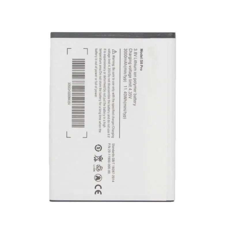 1x 3000 мАч аккумулятор для Ulefone S8 3 8 в Pro 5 дюймов Android 7 0 4G стандарта MT6737