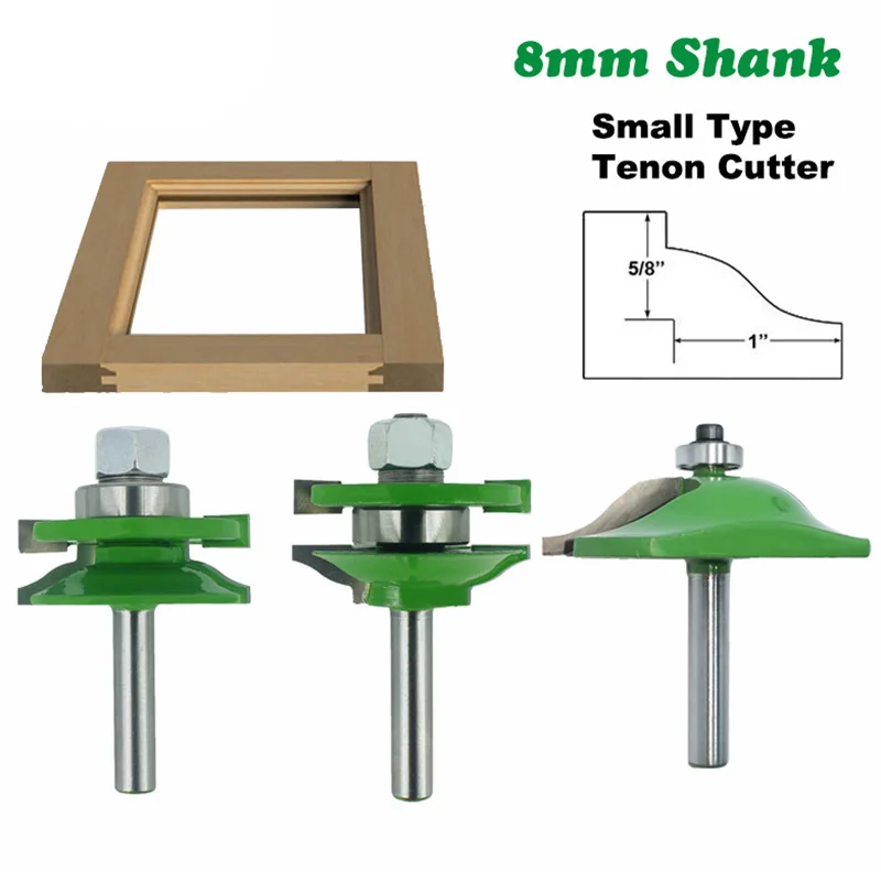 8 мм хвостовик 3 шт. Дверная панель для шкафа Шипованная фреза направляющая и Stile