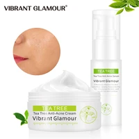 vibrant glamour tea tree anti acne cream serum set oil control repair spot scar whitening nourish shrink pores facial skin care