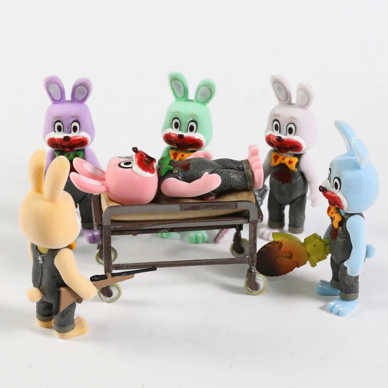 7 шт./компл. тихий Хилл 3 Робби кролик ПВХ фигурки Куклы Коллекционные модели