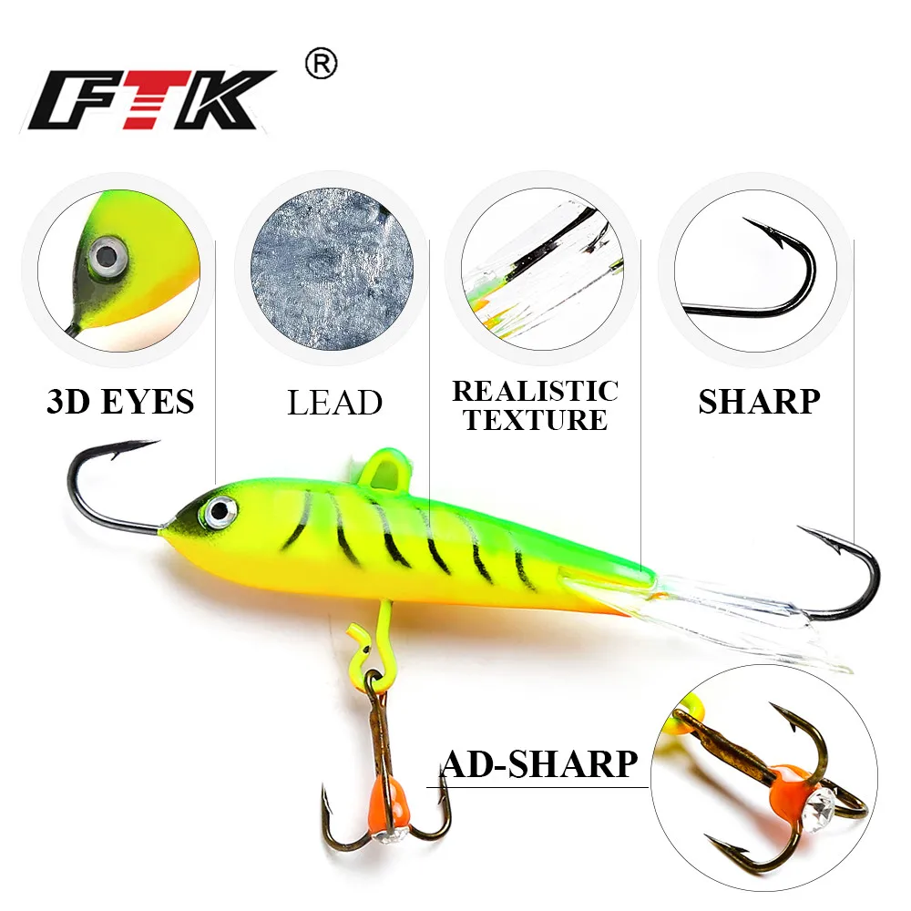 FTK приманка для подледной рыбалки 1 шт. 16 г/75 мм джиг-приманка рыболовные крючки