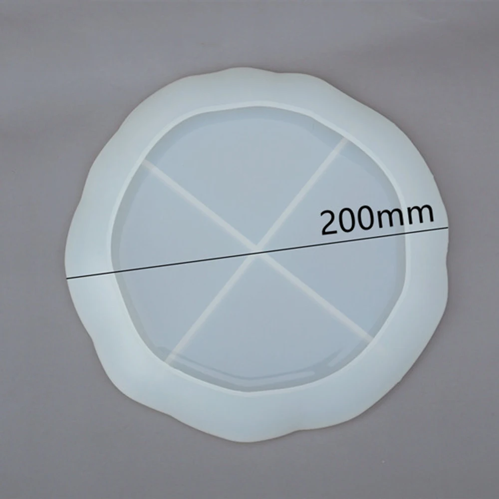 28.7*18.2CM Large Irregular Wave Round Flat Tray Crystal Epoxy Mould DIY Handmade Bottom Plate Highlight Mirror Silicone Mold | Дом и сад