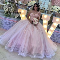 charming nude pink one shoulder princess quinceanera dress beaded 3d flowers ball gown lace up graduation dresses sweet 15 16