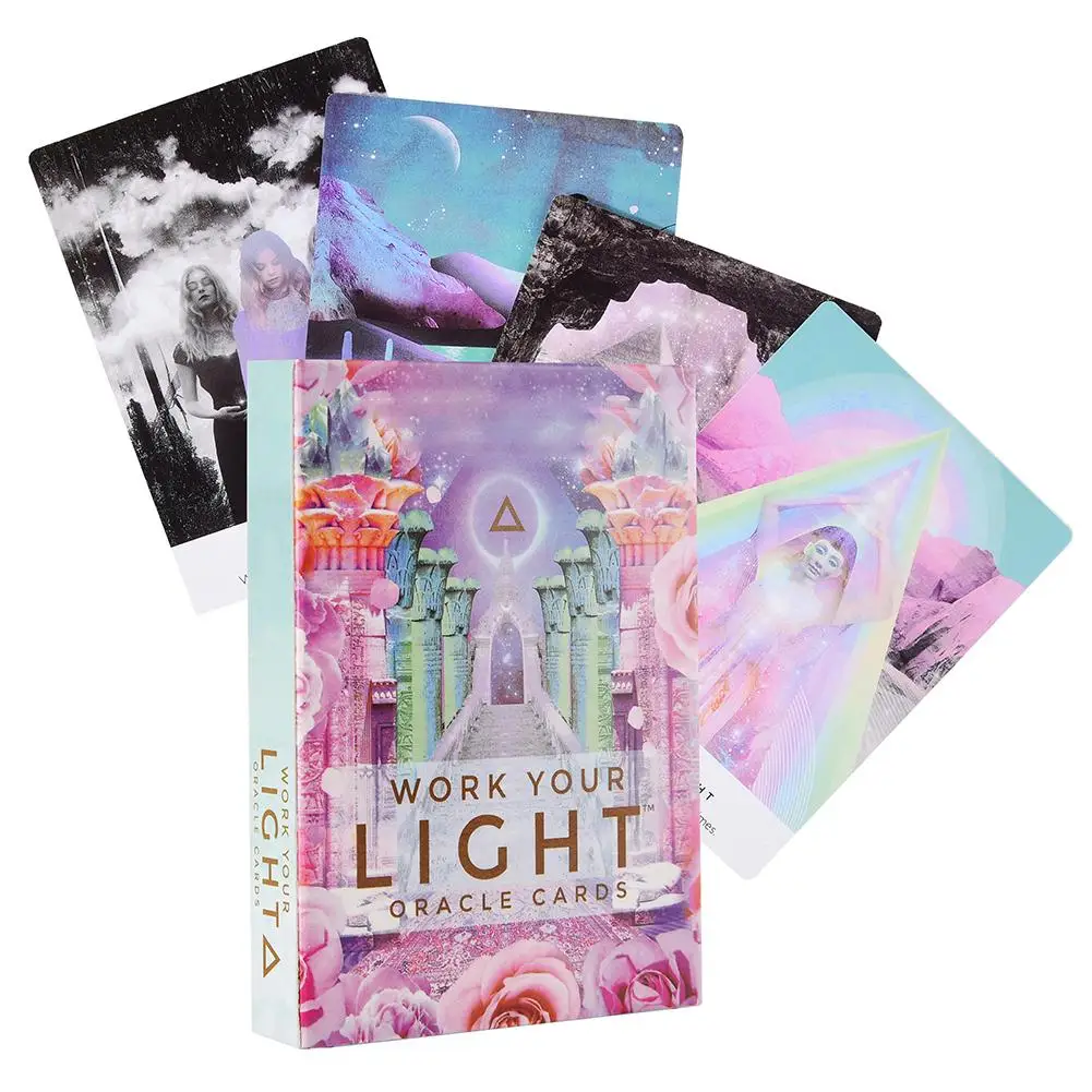 

New 44 Pcs Oracle Tarot Cards Work Your Light Card Board Deck Games Playing Cards Game Entertainment