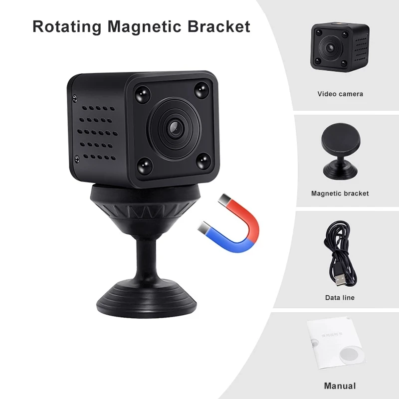 Миниатюрная Wi-Fi IP-камера Tuya HD 1080P с встроенным аккумулятором беспроводная