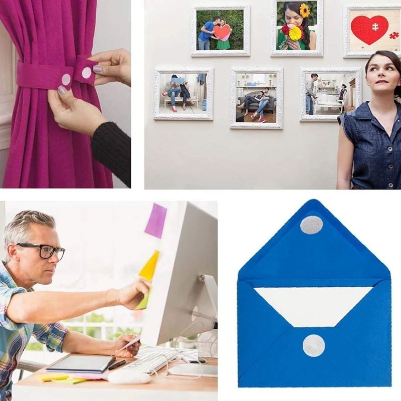 

1000Pcs Self-Adhesive Round Adhesive Buckle Self-Adhesive Tape Set Round Self-Adhesive 0.59 Inch