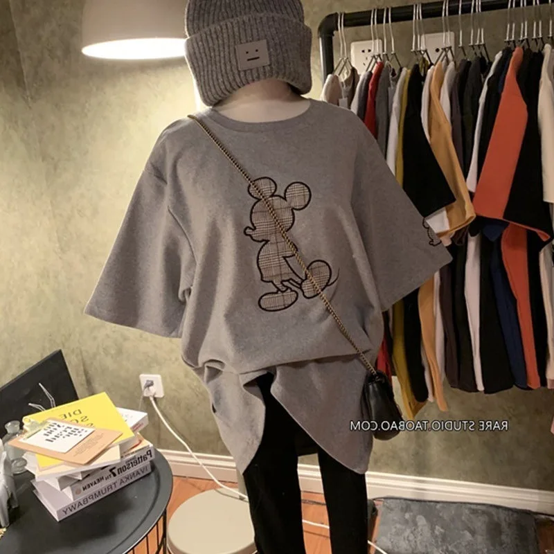 Новинка лета 2020 женская футболка с Микки Маусом женские свободные белые рубашки