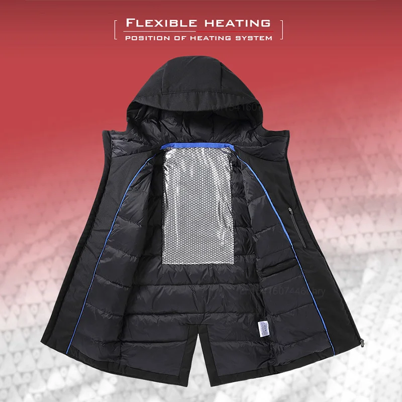Умная мужская куртка Youpin с подогревом гусиный пуховик инфракрасным USB-разъемом