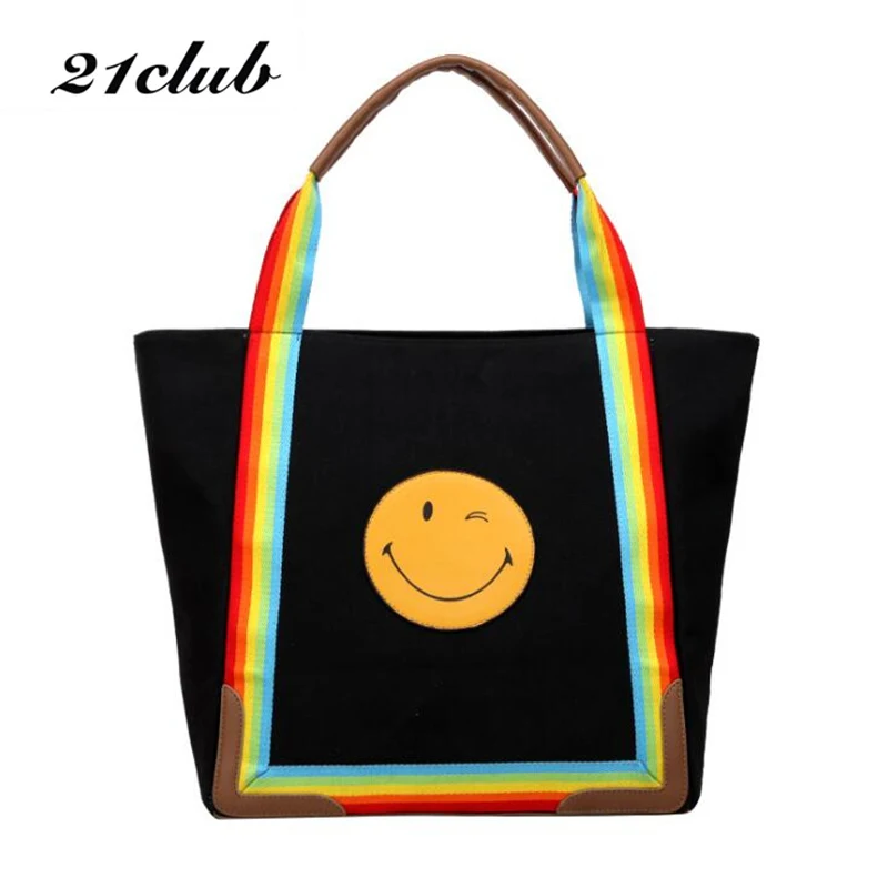 21 клубный бренд большая вместительность модная женская сумка со смайликом сумки