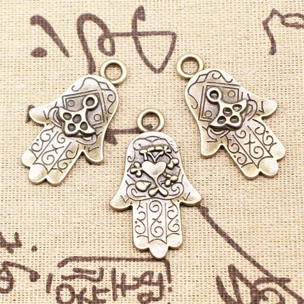 

Charm For Making Jewelry Pendants Antique Bronze Color Palm 41x20mm 2pcs