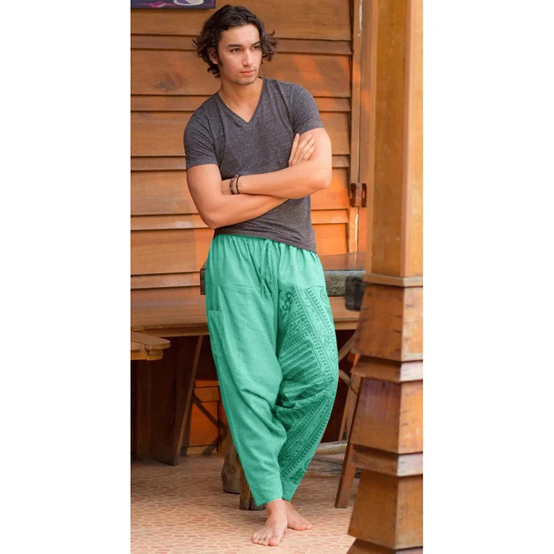 Hip Hop Aladdin Hmong Baggy Boho Cross-pants Men Medieval Renaissance Pirate Horseman Loose Pants Viking Trousers Harem |