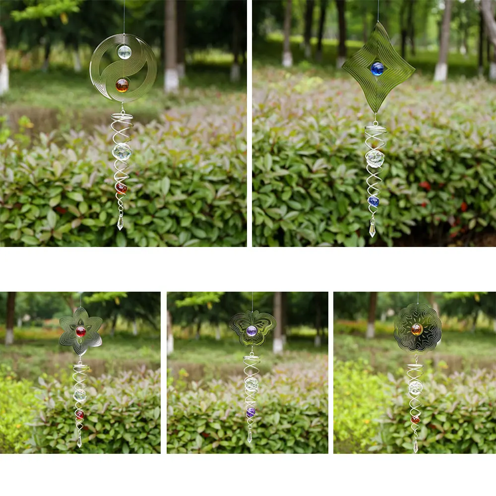 Outdoor Crystal Ball Stainless Steel Wind Chimes Mirror Hanging Outdoor Chime for Home Party Garden Decoration High Quality