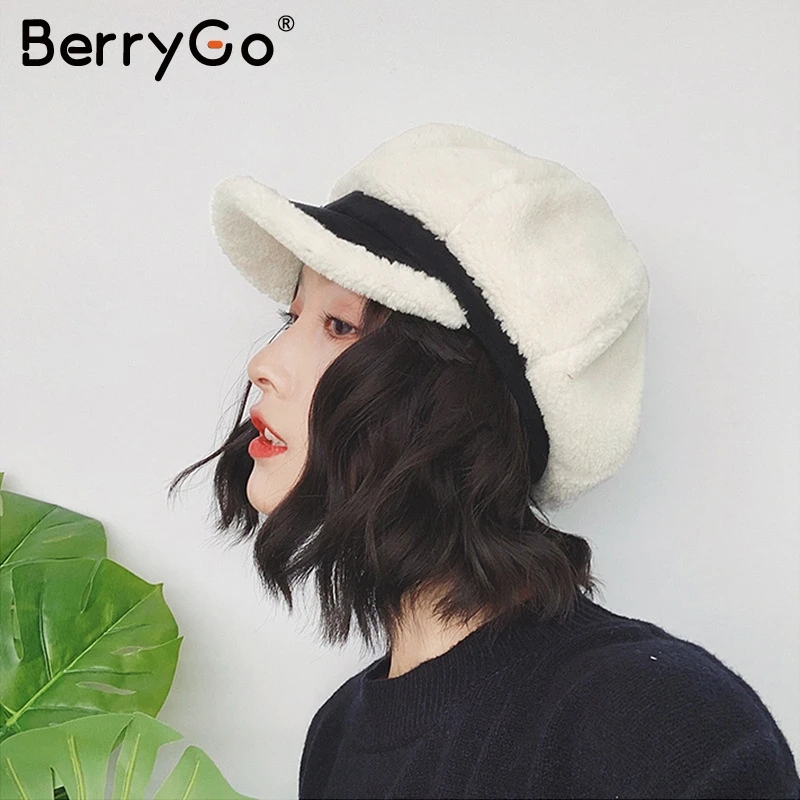 BerryGo шикарная овечья шерсть Берет Шляпа женская Повседневная Уличная однотонная