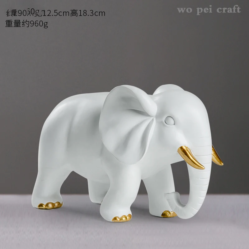 

Painted Elephants Simulation Animal Sculpture Desk Decor Resin Figurines Lovely Cartoon Baby Elephant Crafts Home Decoration