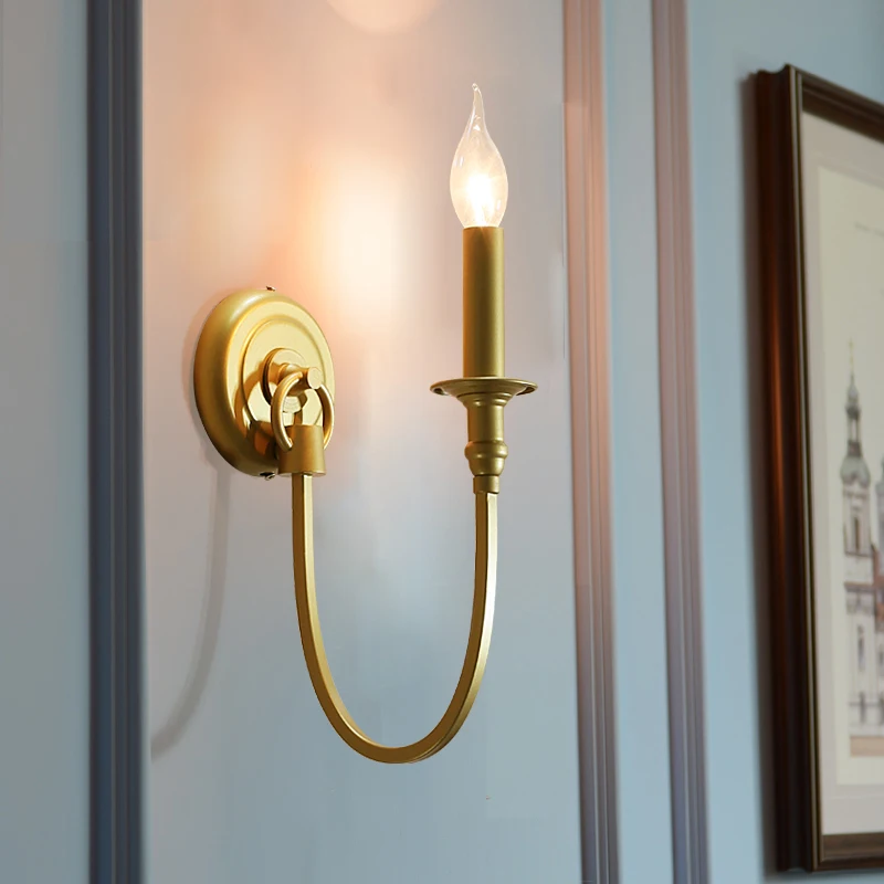 Античная имитация медная настенная лампа E14 Led свеча светильник для спальни бар
