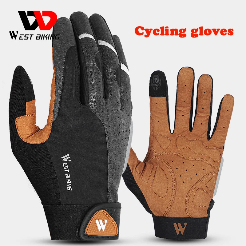 

Перчатки WEST BIKING нескользящие для сенсорных экранов, для мужчин и женщин, для спорта на открытом воздухе, велосипедные перчатки для горного в...
