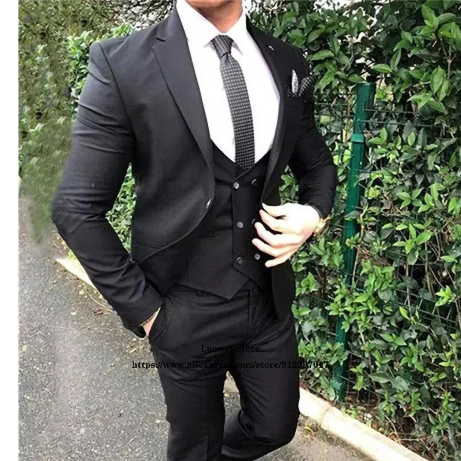 Мужской классический костюм облегающий комплект из 3 предметов официальный