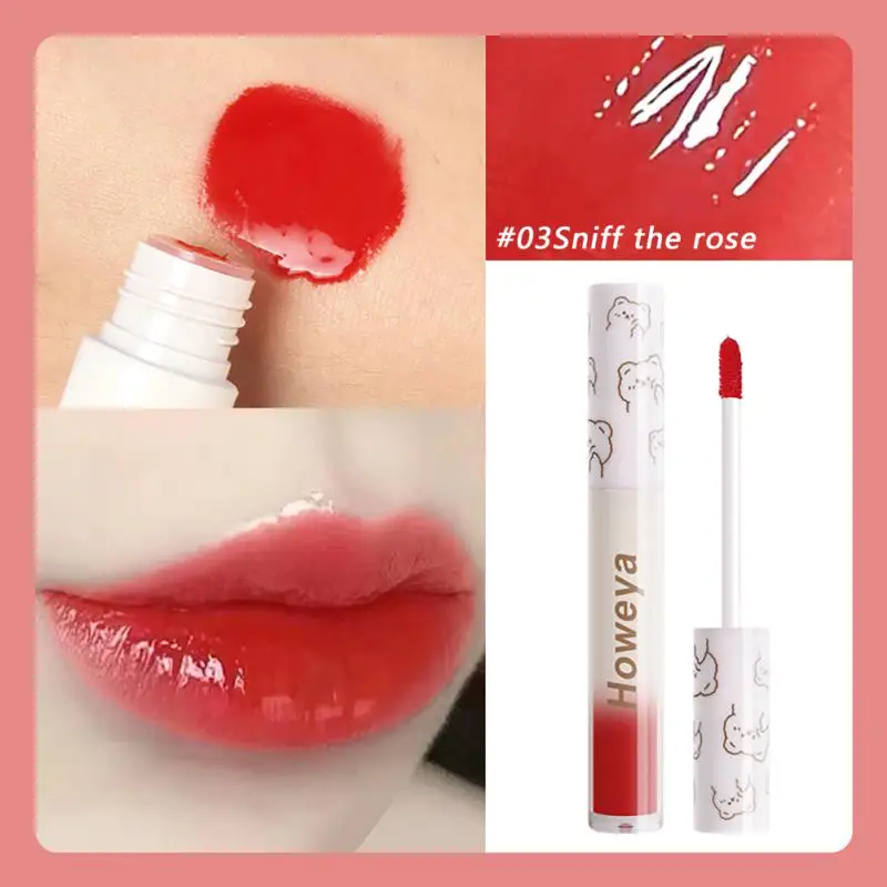 

Howeya Mirror Water Lip Glaze Lipstick Matte Lip Gloss Waterproof Sweat Resistant Lip Tint Long Lasting Moistur Red Lip Makeup