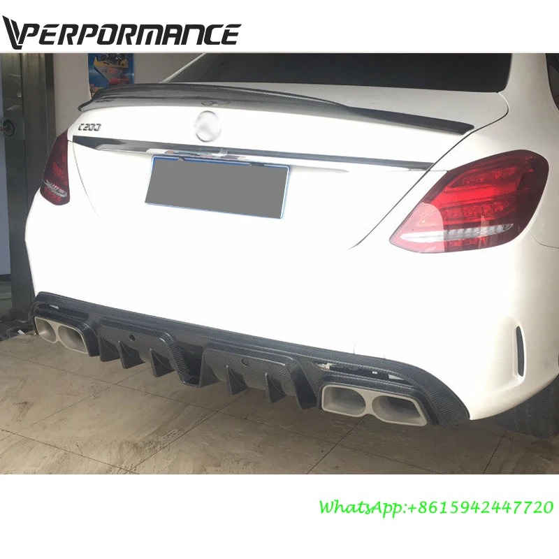 W205 C63 задний спойлер B дизайн для W205 C63 C200 C300 углерода задний диффузор~ год