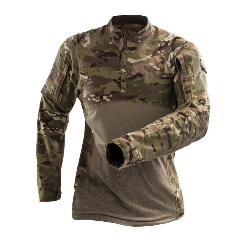 

Classic Mens Spring/Summer Military Tactical Shirt Army Camouflage Combat Long Sleeve Shirts Rip-stop Elastis Paintball Shirts