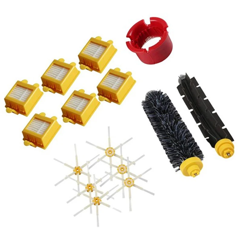 

Brush Set and 6 Arm Side Brush and Air Filter For IRobot Roomba 600/700 Series