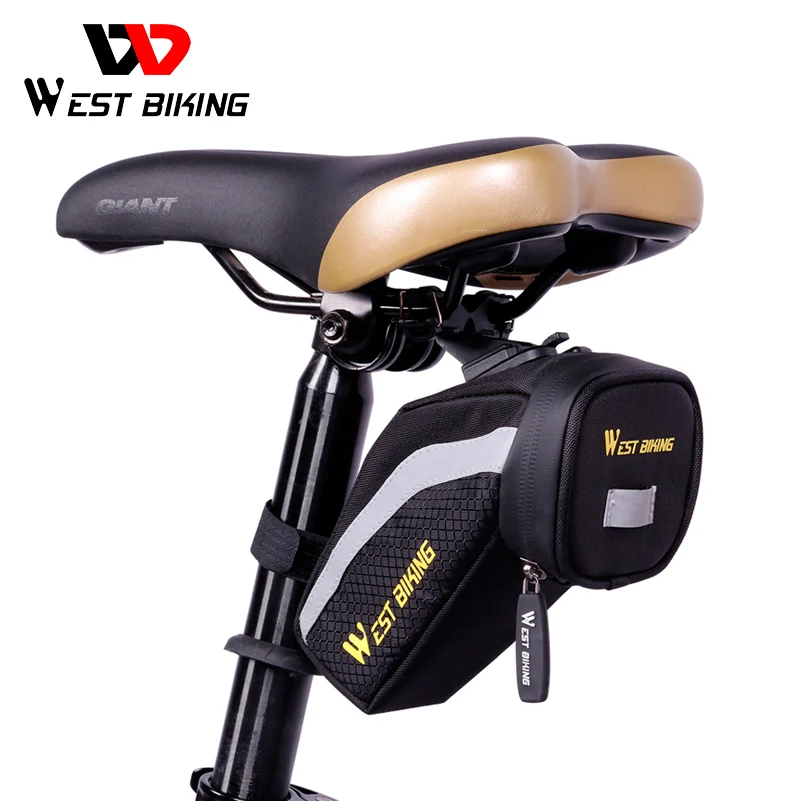 

WEST BIKING Bicycle Saddle Bag Waterproof MTB Road Bike Rear Bags Reflective Bicycle Accessories Rear Seat Bag Cycling Tail Bag