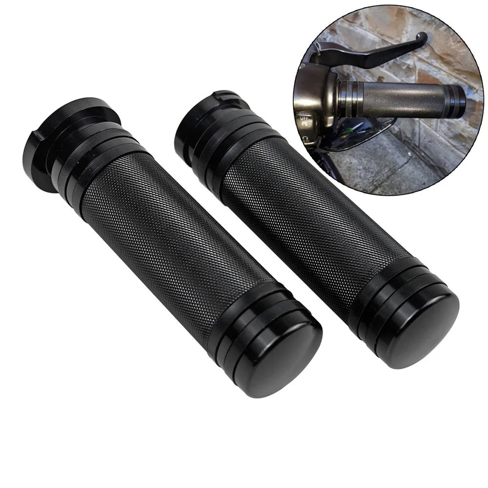 Мотоциклетные ручки с ЧПУ 1 дюйм 25 мм 2 шт. черные/хромированные для Harley Touring Dyna