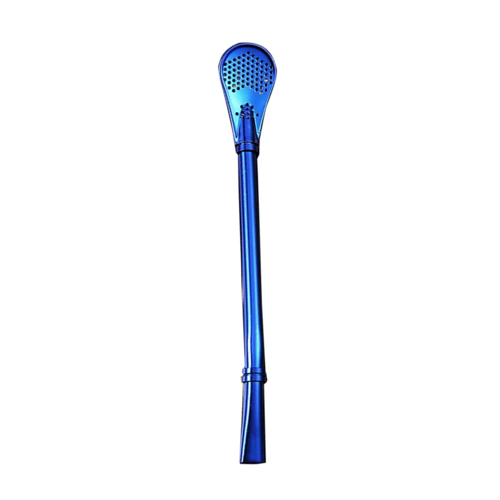 Синий 1 шт. соломинки из нержавеющей стали Yerba mate соломенная Тыква фильтр-соломинка ложки для помешивания многоразовая принадлежность для чая бар аксессуары - Цвет: Синий