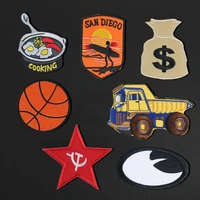 fashionable cartoon embroidery badge iron on clothes diy backpack jacket hat decoration stitching children clothing truck patch