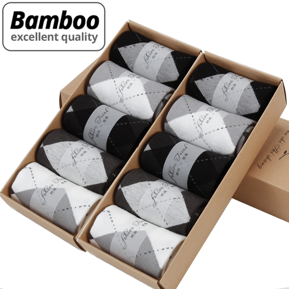 Носки мужские из бамбукового волокна 10 пар деловые дышащие дезодорирующие