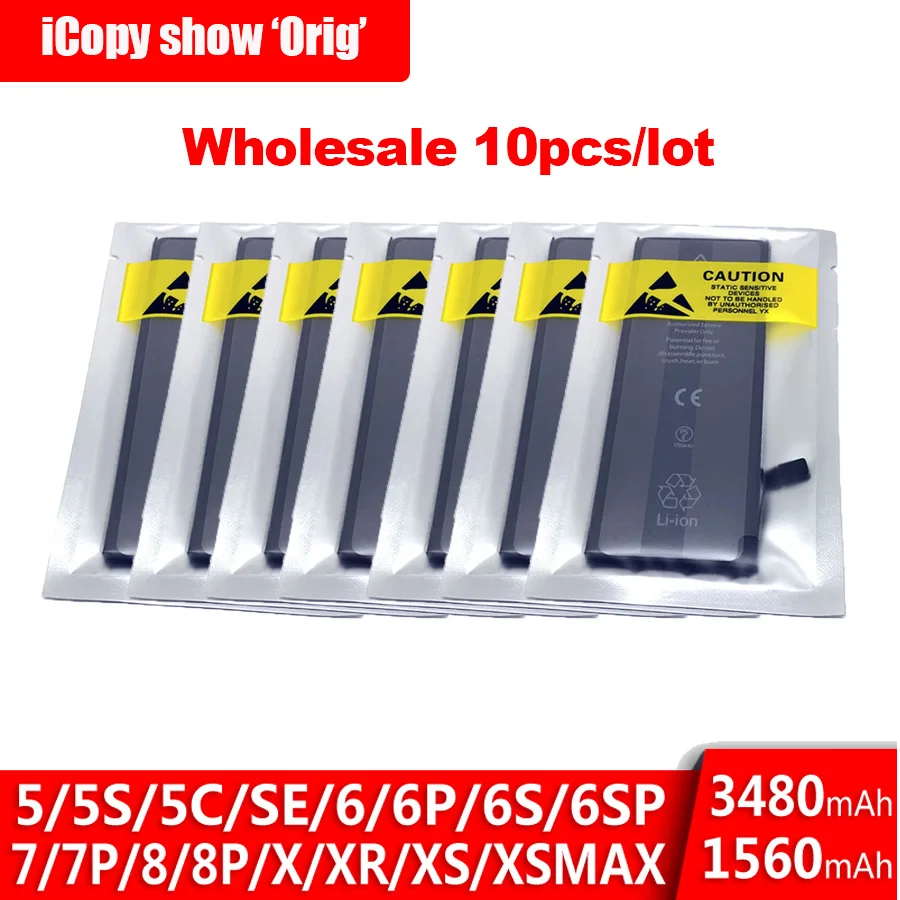 

10pcs/lot 0 cycle iphone battery for iphone 5 5S 5C SE 6 6S 7 8 Plus X XR XS Max wholesale replace iphone battery