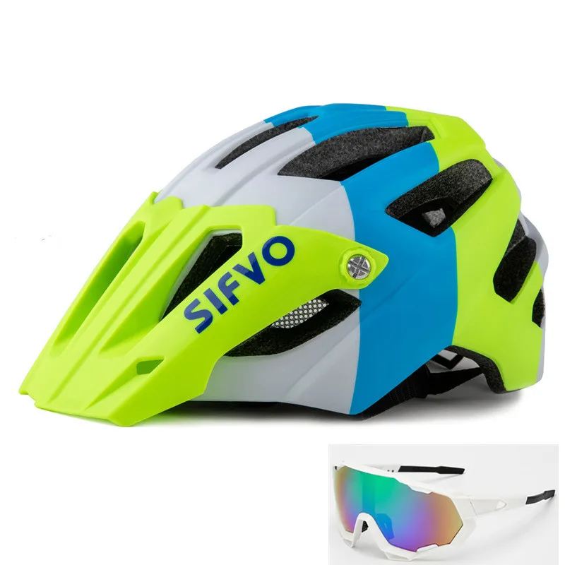 

Exclusky Mountain MTB Bicycle Helmet With Visor Lightweight Cycling Downhill CAP For Adult With Detachable Visor