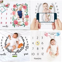newborn baby monthly growth milestone blanket photography props background cloth commemorate rug