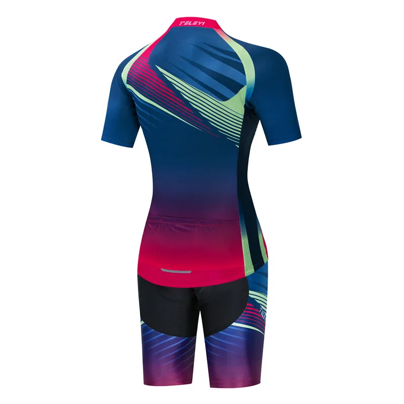 

TELEYI Women Cycling Clothing Bike jersey Quick Dry Mens Bicycle clothes summer Quick Step team Cycling Jerseys gel bike shorts