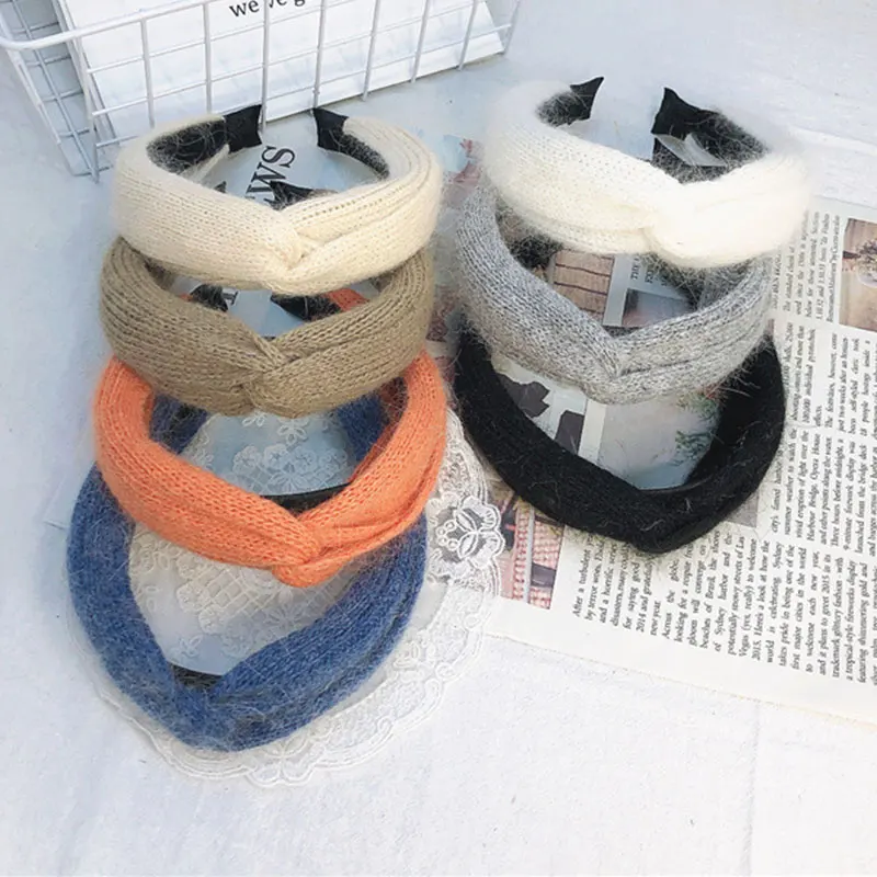 

1 шт вязаная повязка для женщин с головными повязками крест завязанный шерстяные тюрбан ободок и сердечком и повязка на голову, скрученный о...