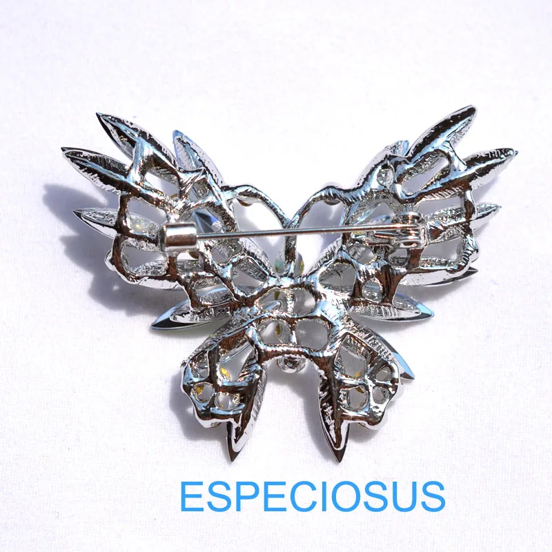 Элегантные женские Украшения булавка-бабочка брошь с кристаллами белого цвета