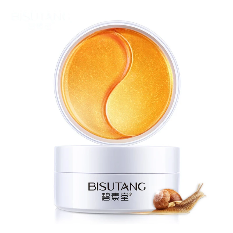 

Патчи для области вокруг глаз увлажняющие против морщин и темных кругов, 24K Золотая коллагеновая маска для глаз с улиткой, 60 шт.