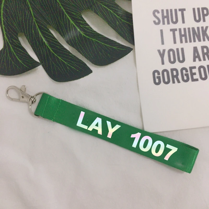 KPOP EXO Key Strap CHEN Laser KAI SEHUN DO SUHO BAEKHYUN LUHAN LAY KRIS TAO Ring Wristlet Keychain Charms | Украшения и