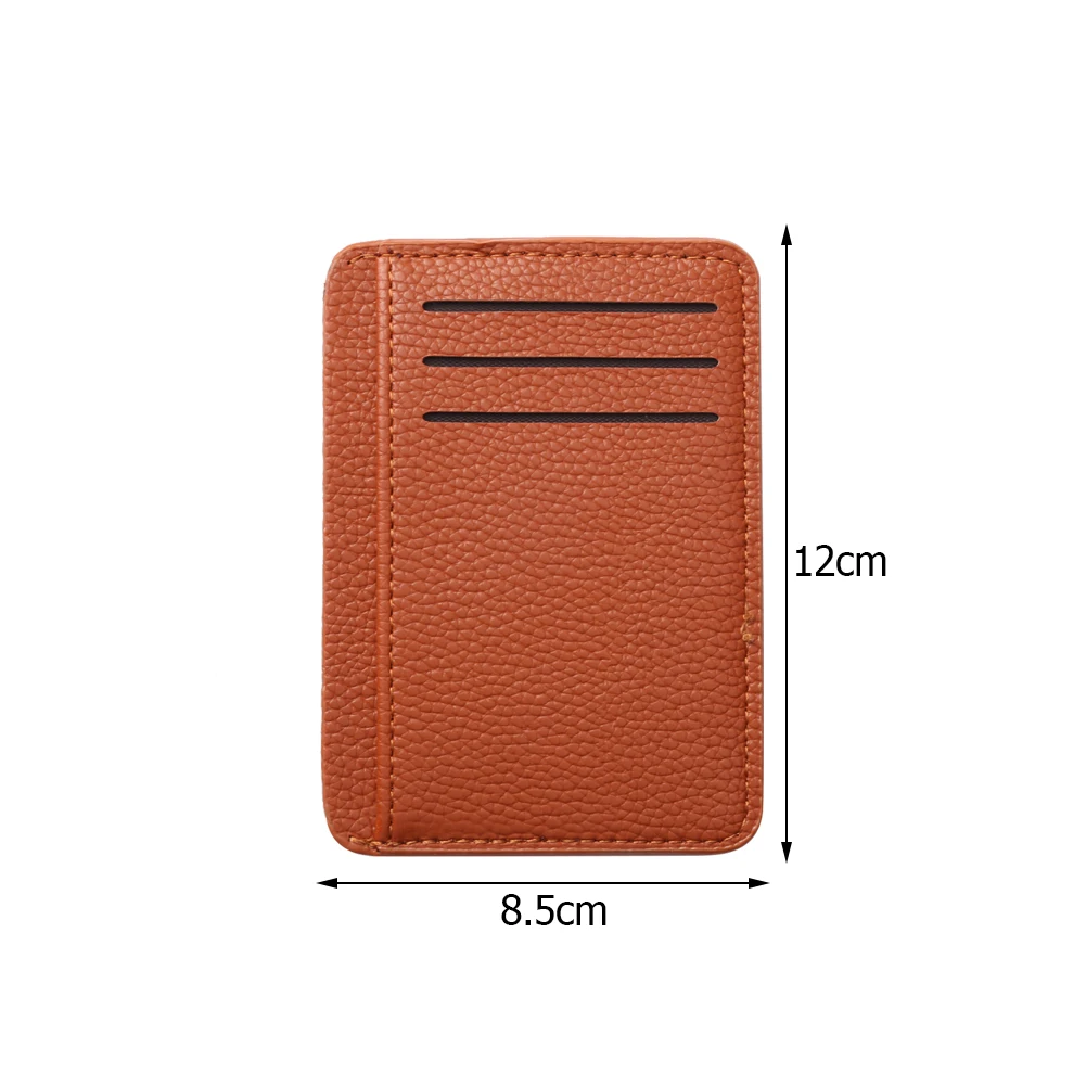 

Retro Women Men PU Litchee Pattern Multi-Card Holders Package PU Function Zipper Ultra-Thin Organizer Case Student Coin Purse