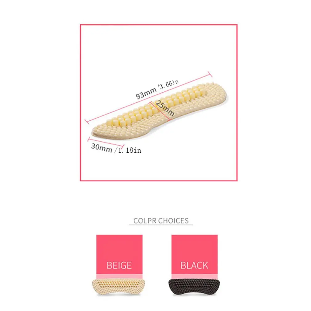 Нескользящая стелька на пятке из силикона 4D уплотненная пятка половину размера