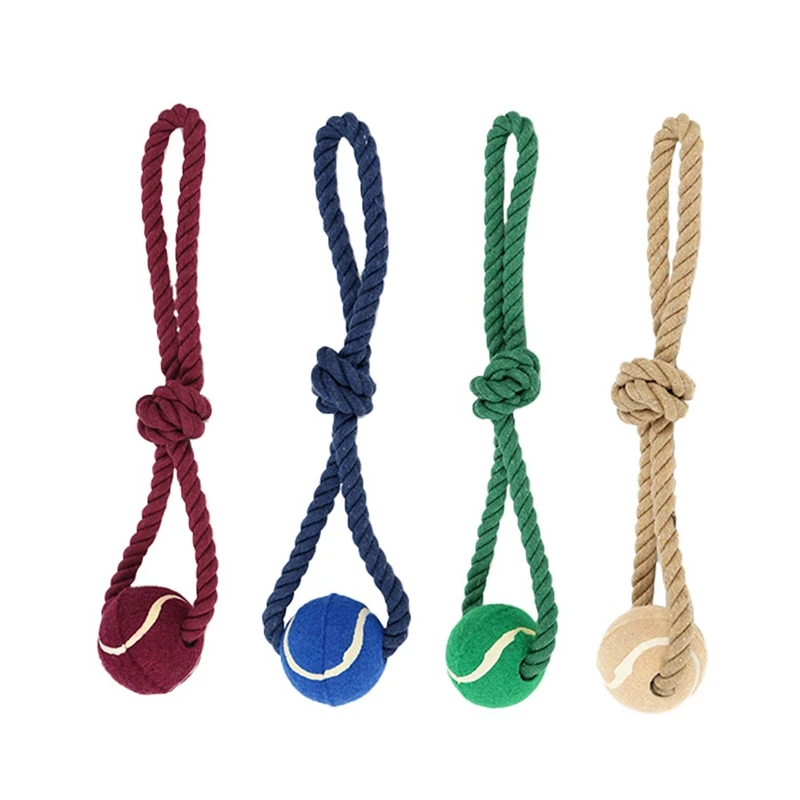 Хлопковая веревка жевательные мячи для чистки тенниса безопасные эластичные