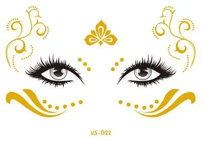 Золотая тату-наклейка на лицо водостойкая с цветами | Красота и здоровье