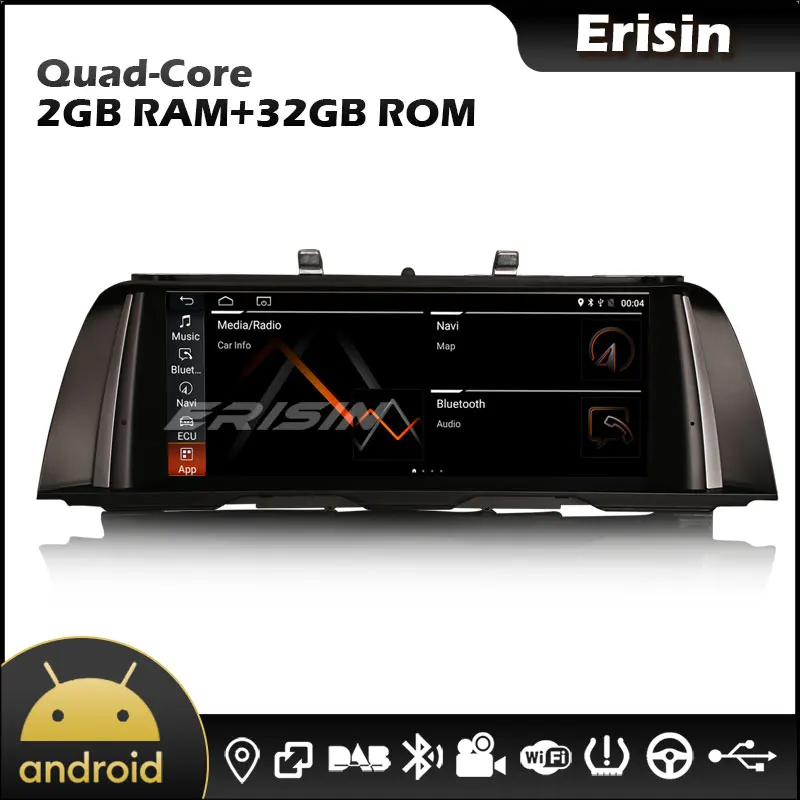 Erisin 2625 10 25 &quotAndroid 0 GPS WiFi 4G TPMS DVR DAB IPS экран CarPlay и авто стерео для BMW F10 F11 с системой