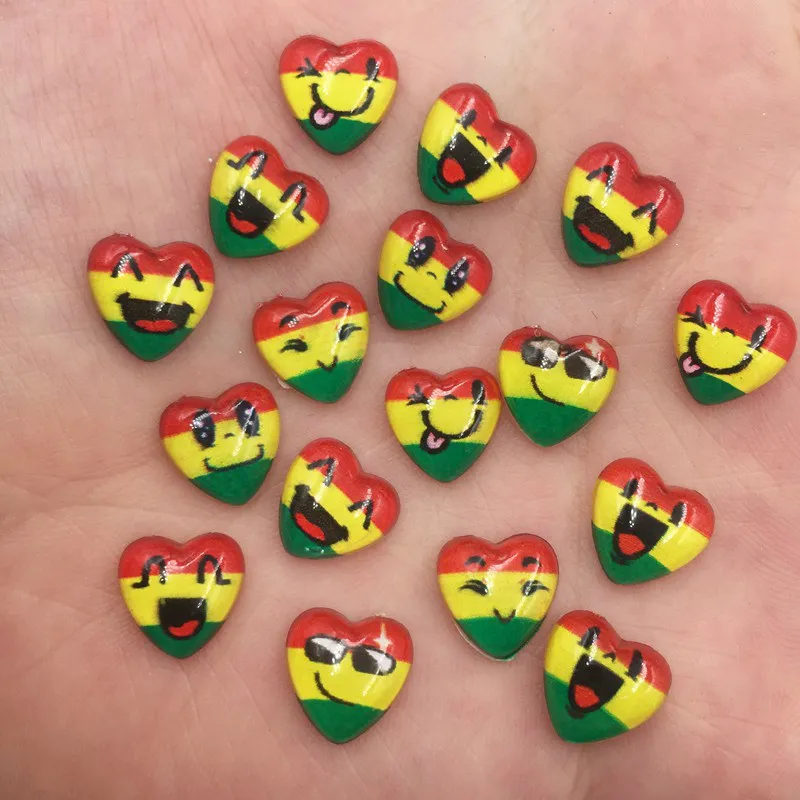 Новинка 80 шт. разноцветные бусины из смолы 10 мм в форме сердца с красивым